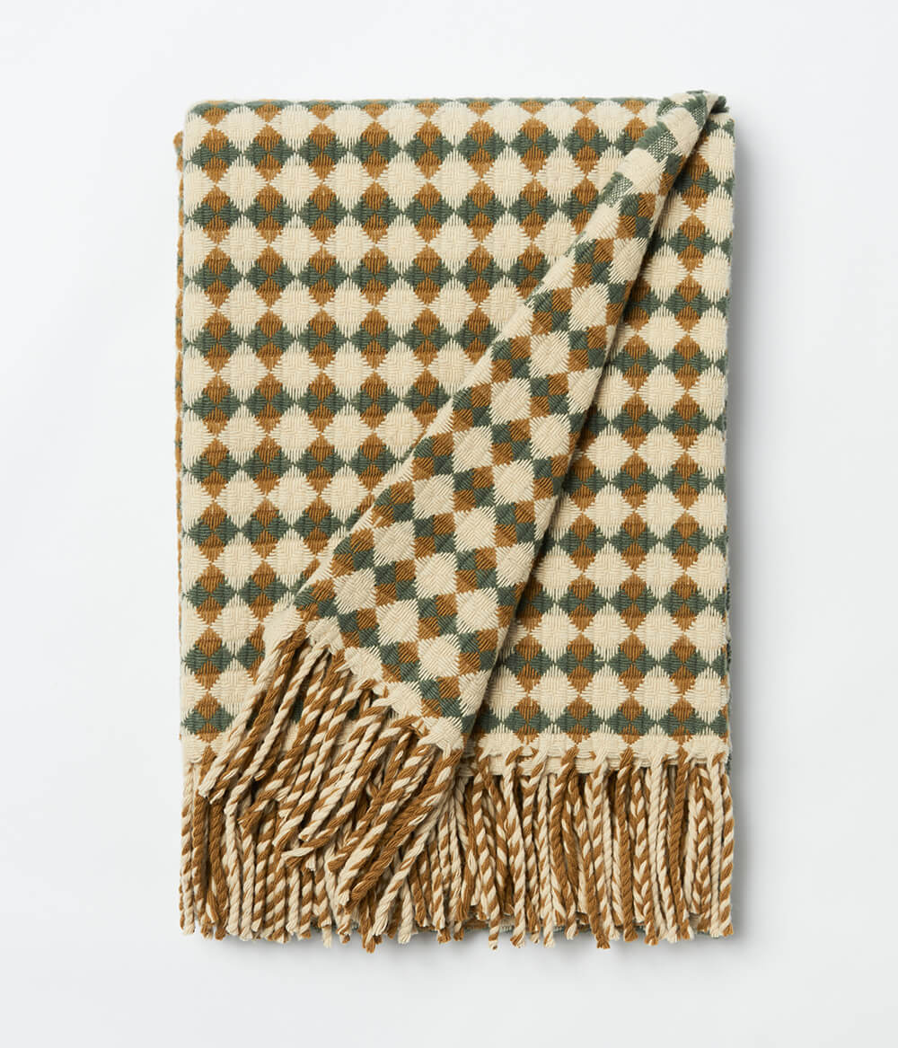merino-wool-blanket-azulejo-pattern-throw-squares-bronze-green