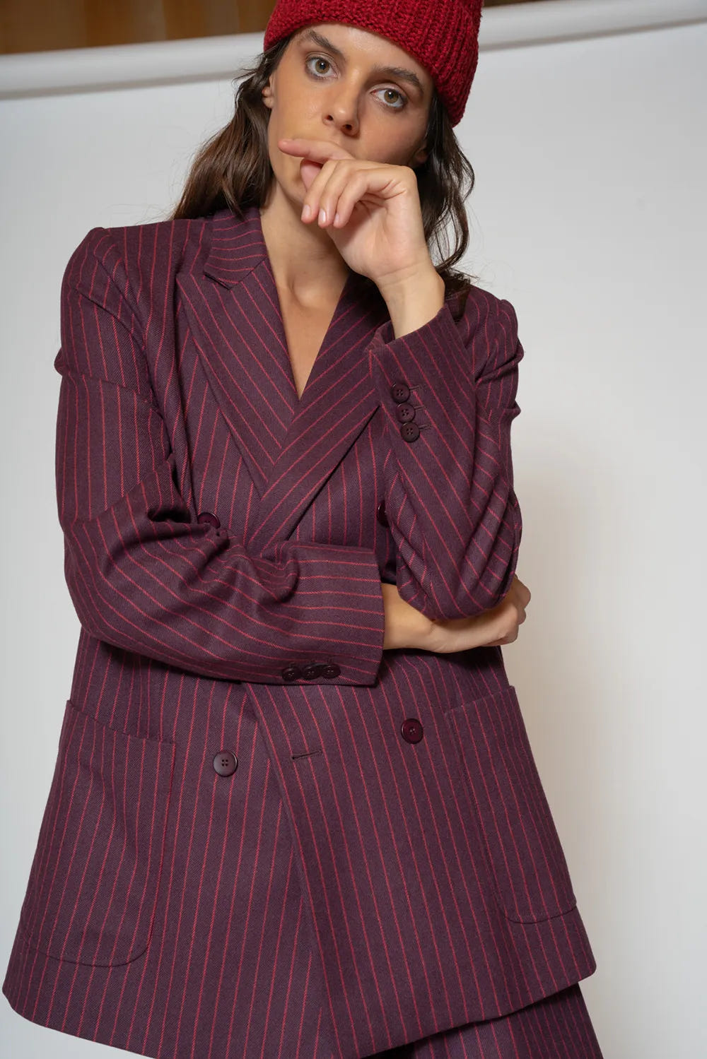 Blazer mit Nadelstreifen