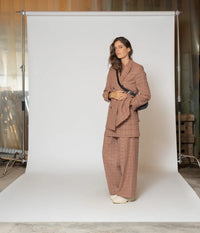 Wide Pied-de-Poule Trousers