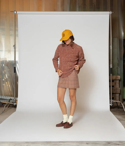 Tricolor Cable-Knit Sweater