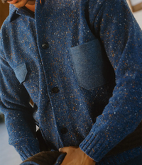 Denim-Strickjacke