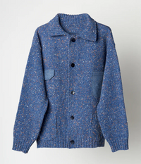 Denim-Strickjacke