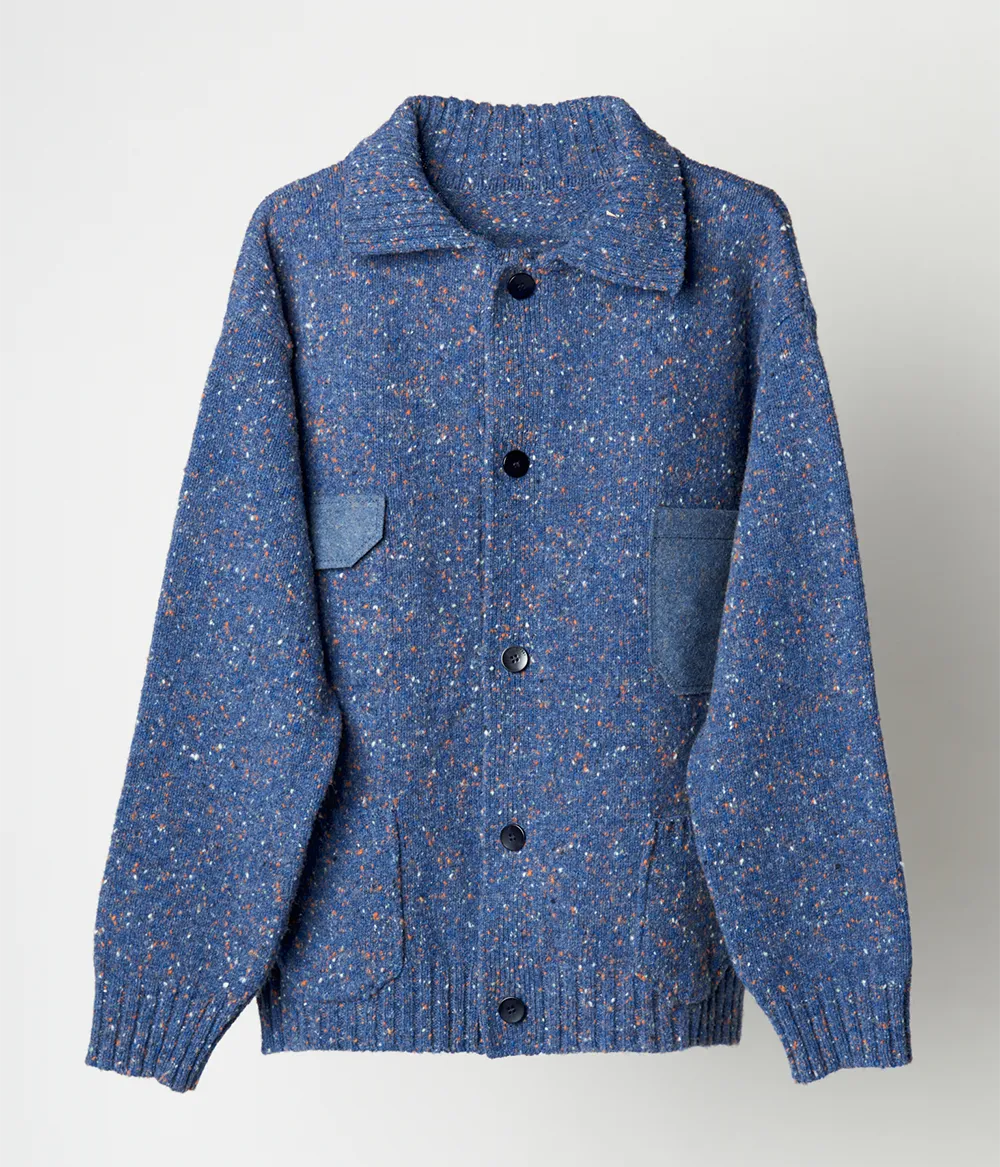 Denim-Strickjacke