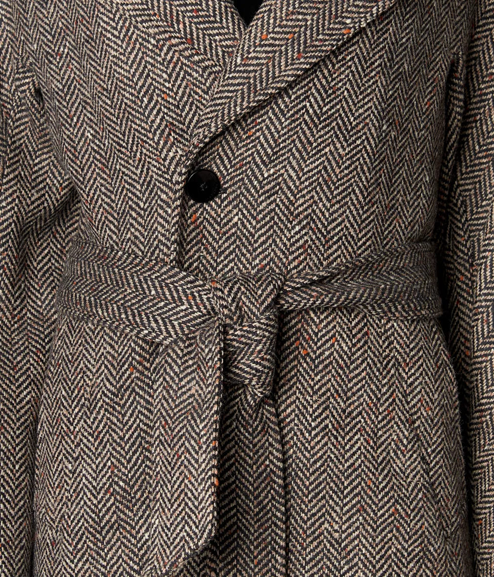 Herringbone Cocoon Overcoat
