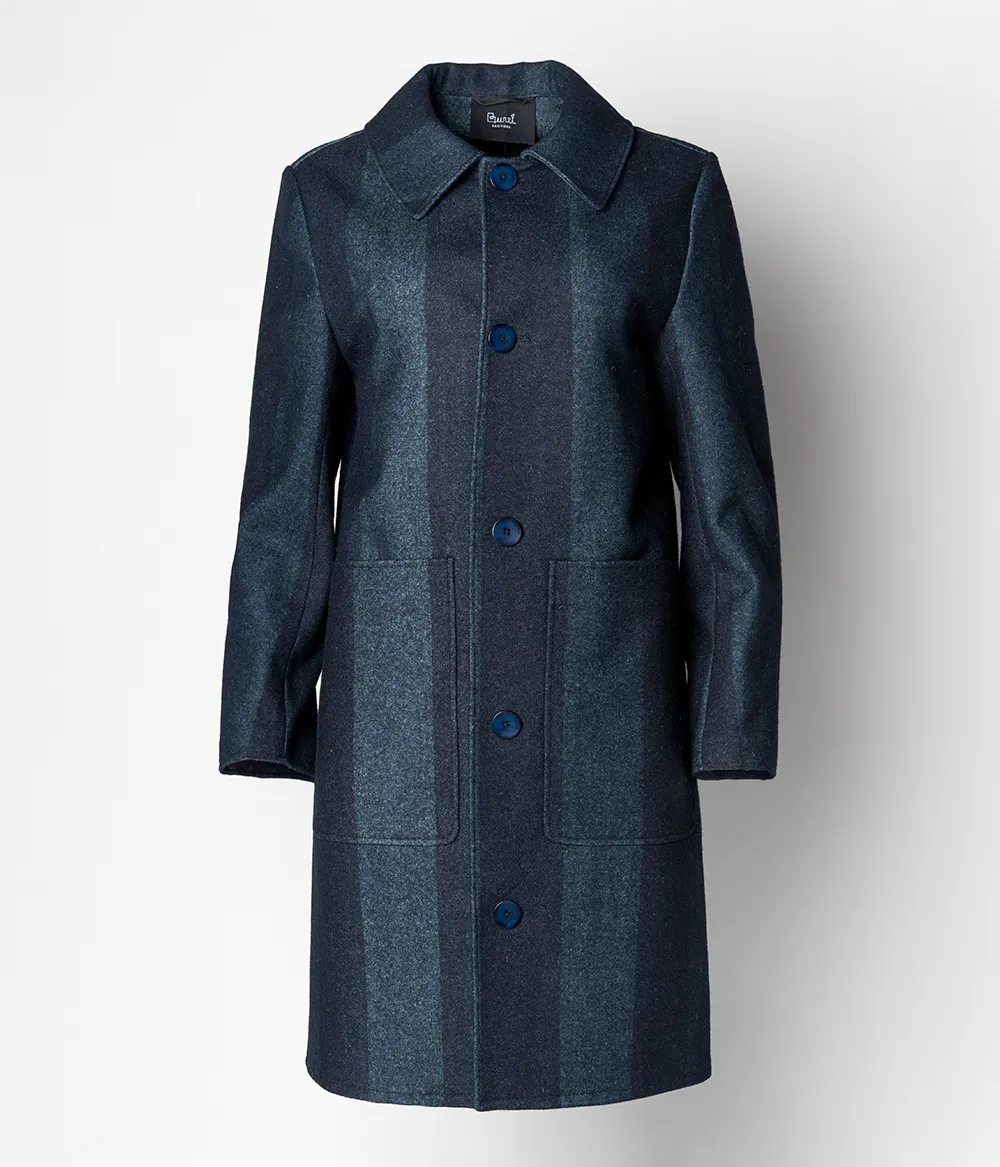 Two-Tone Striped Overcoat