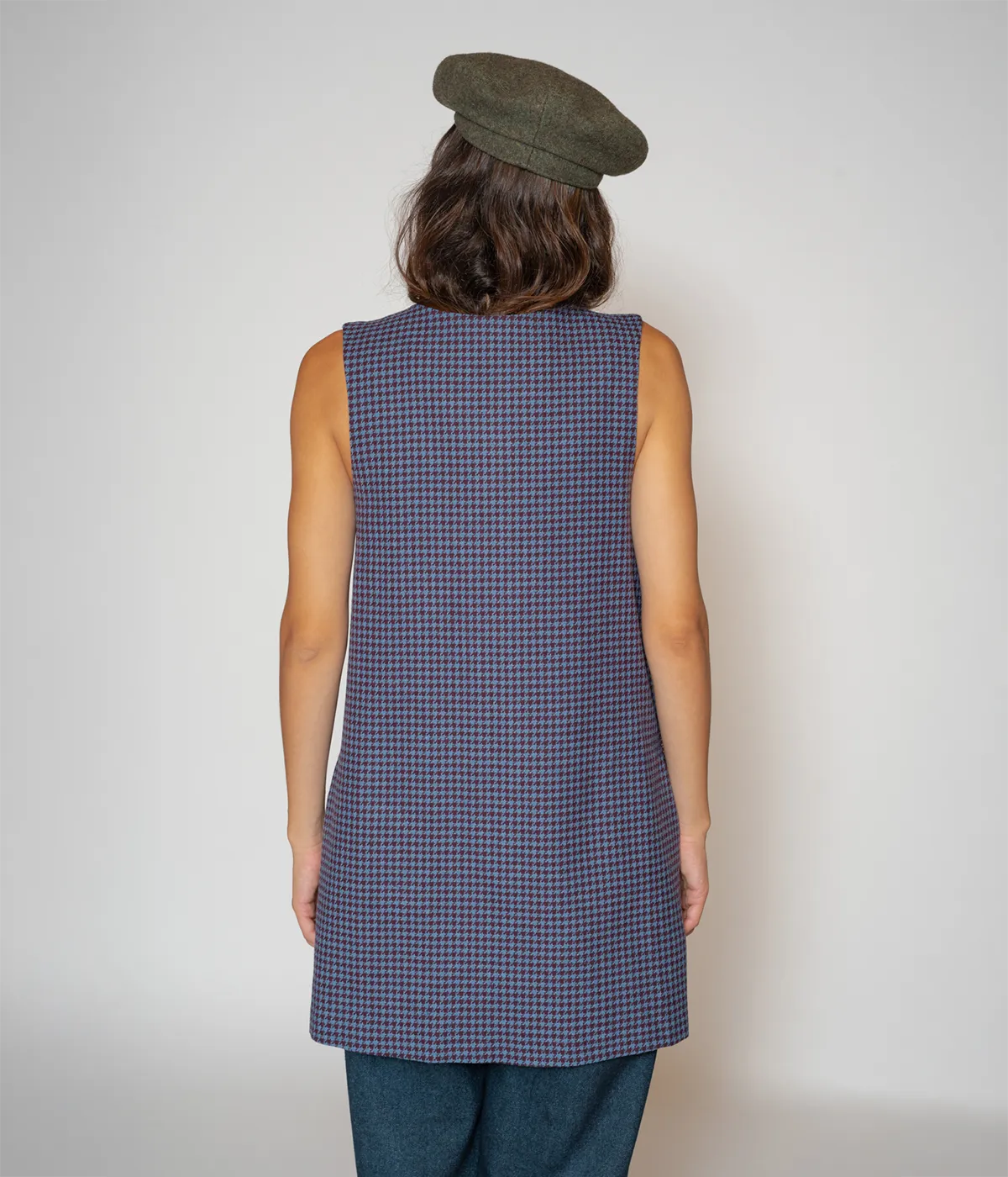 Kleid mit Hahnentrittmuster