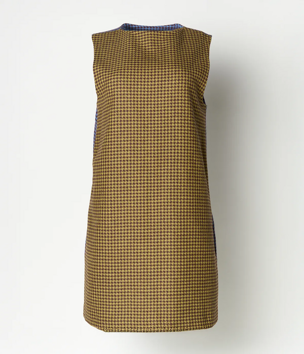 Kleid mit Hahnentrittmuster